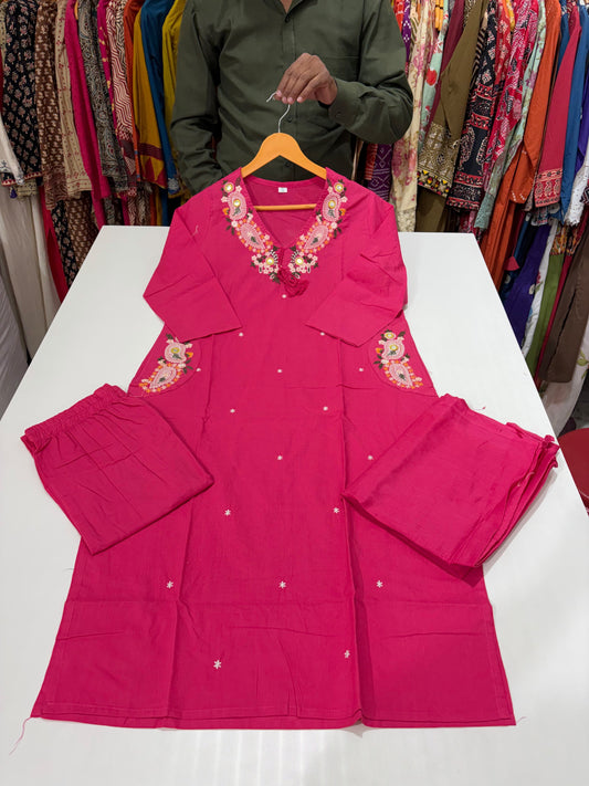 Noor Cotton Flex kurta set with palazo & dupatta