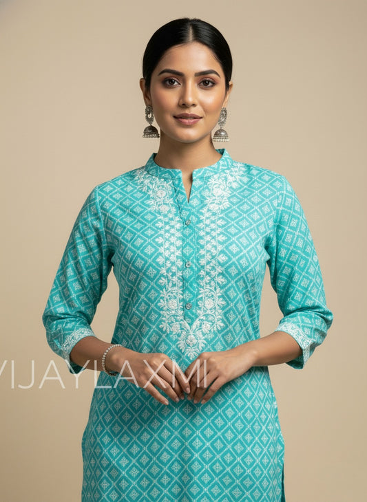 Cotton Kurta Pant Set FRZ3301