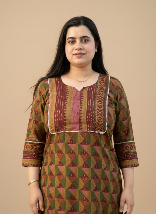 Airy Cotton kalamkari kurti for women
