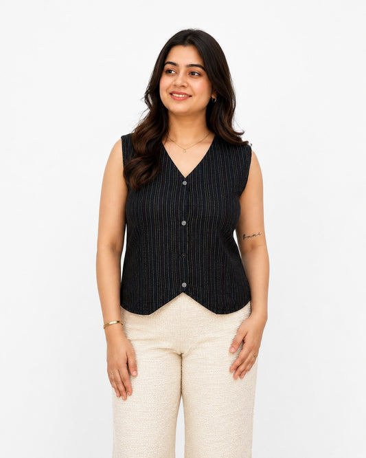 Short Cotton tunics for women Black