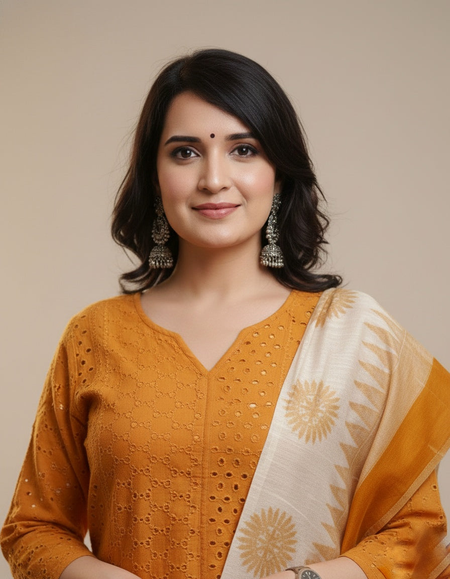 Cotton Chikankari kurta Set