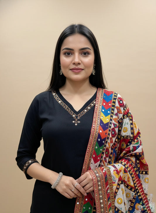 Phulkari cotton suit