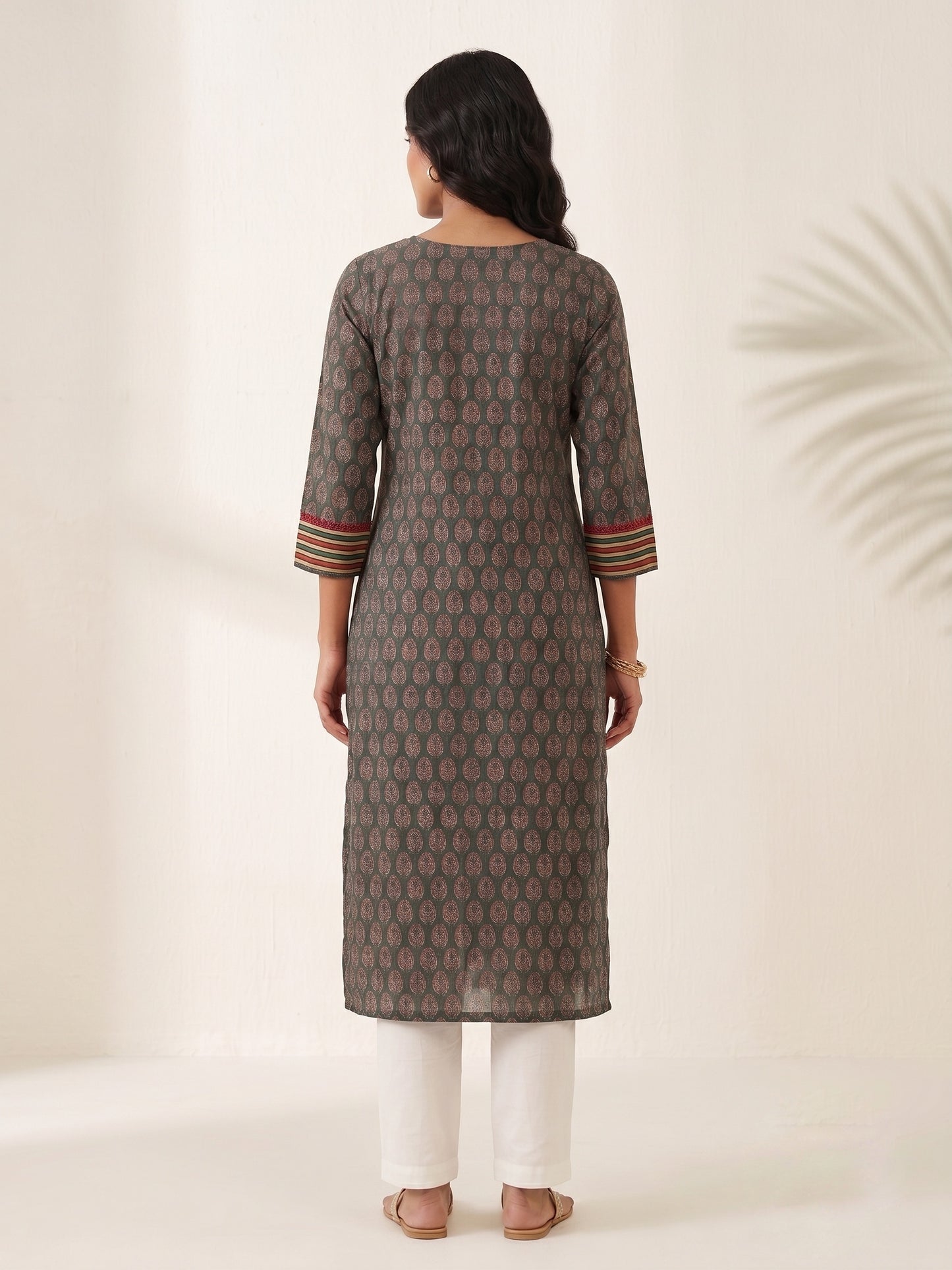 Gulmohar Cotton kurti for women green