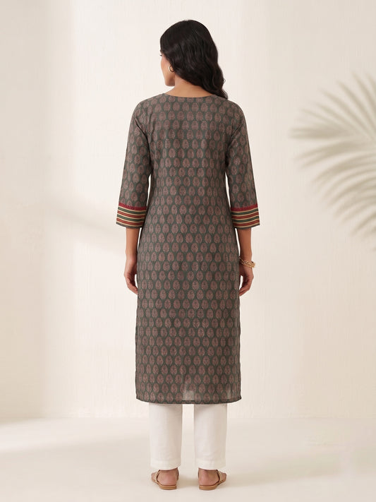 Gulmohar Cotton kurti for women green