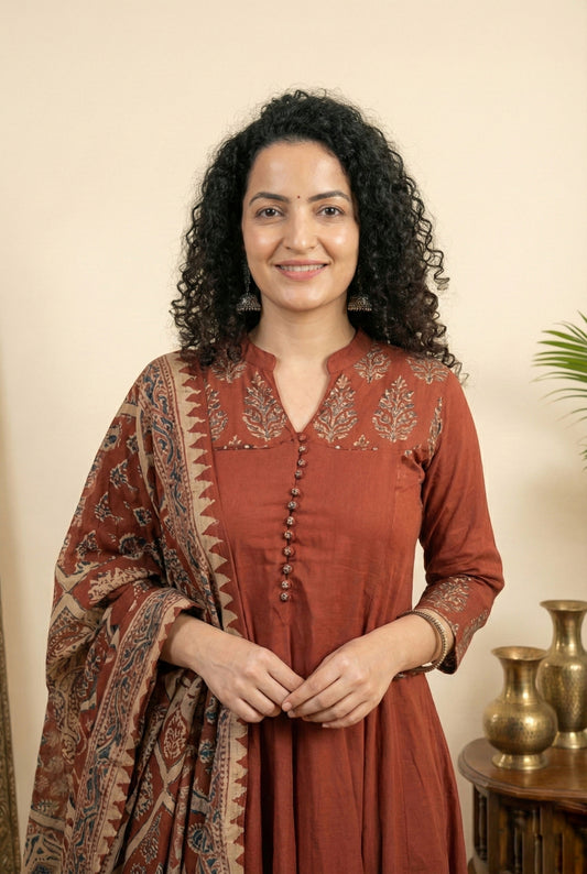 Kiara Cotton Kurta Embroidery Work Kurti Pant And Dupatta