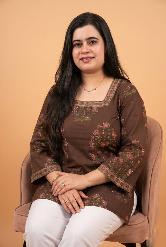 Jasmine short kurti Brown