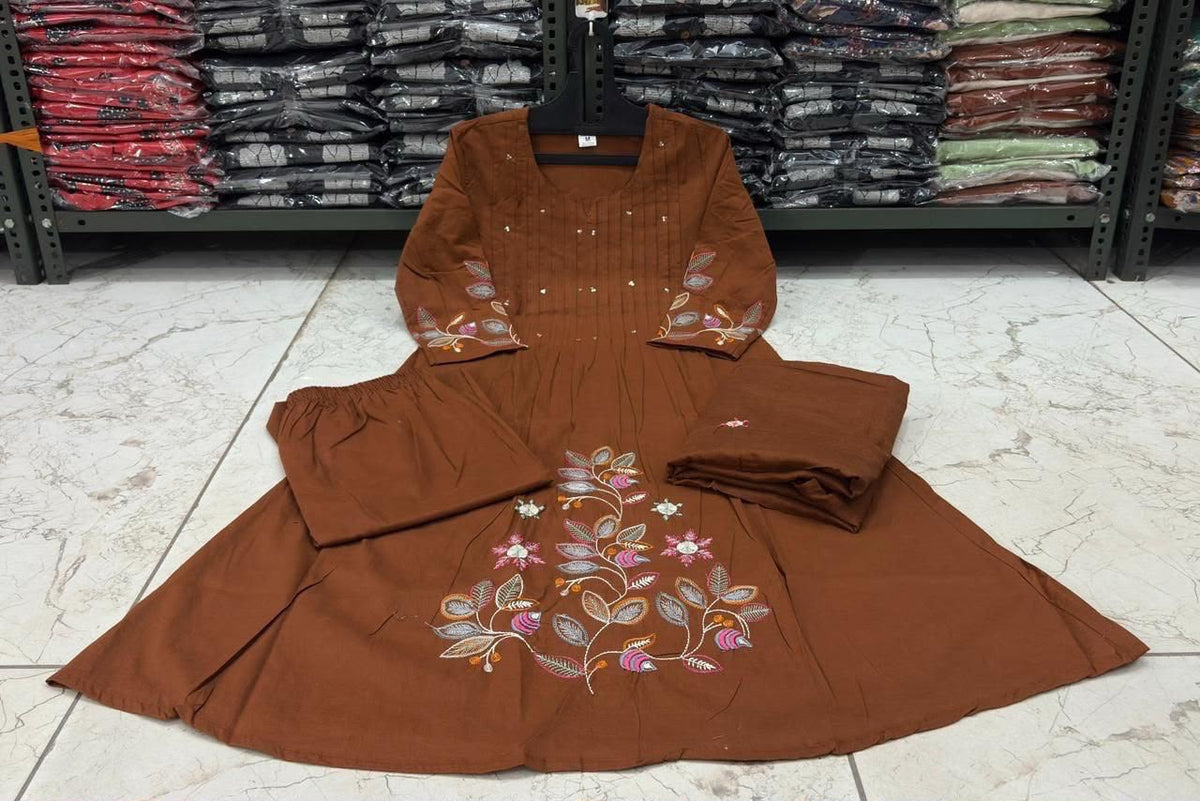 NAZAKAT cotton kurta set with pants & dupatta