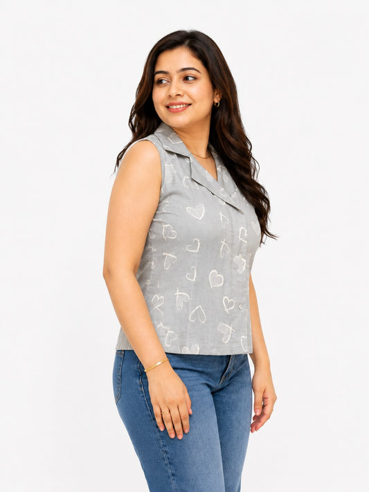 Short Cotton tunics for women Grey