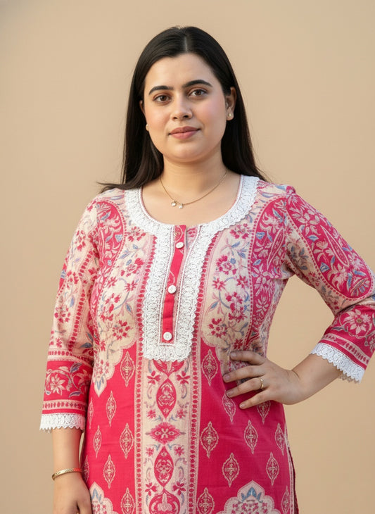Airy Cotton kalamkari kurti for women