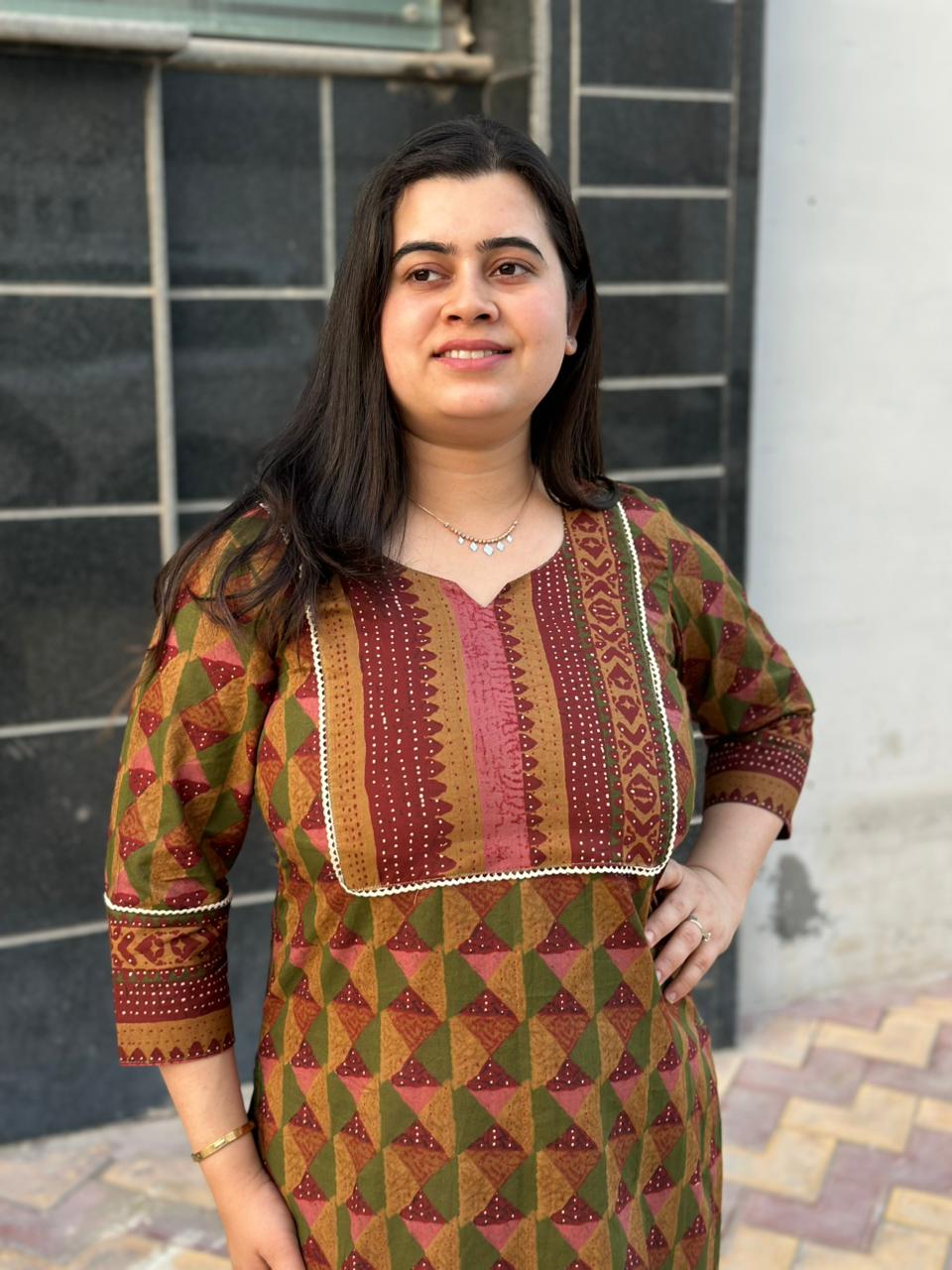 Airy Cotton kalamkari kurti for women