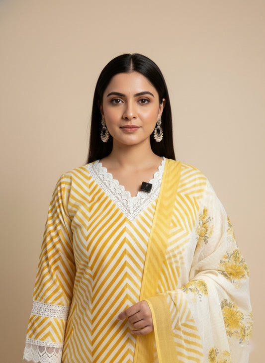 Kiara Cotton kurta Set with dupatta