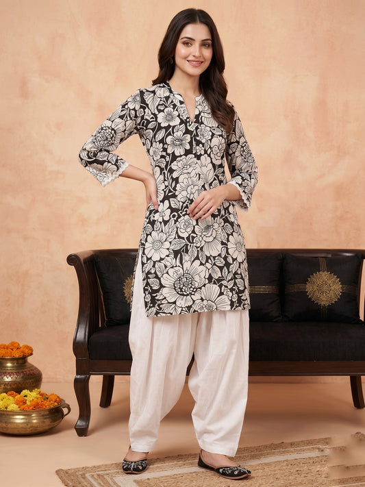 Jasmine Farshi Salwar Suit Black