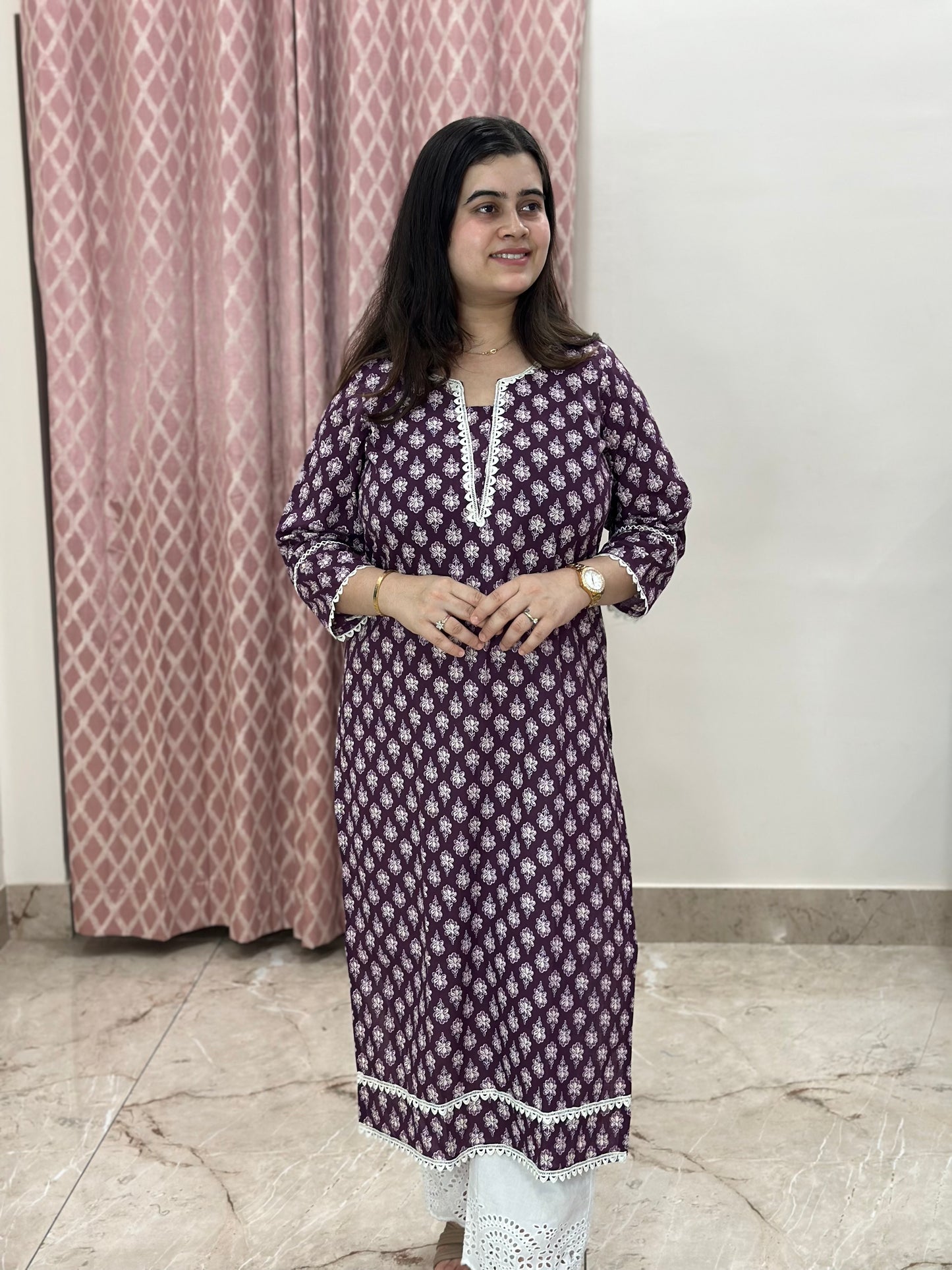 Purple queen Airy Cotton Kurti for women