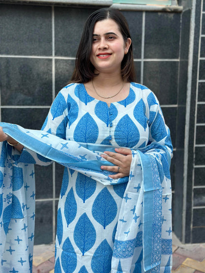 Vijaylaxmi Women’s Cotton straight kurta with Pant & Dupatta - Vijay Laxmi