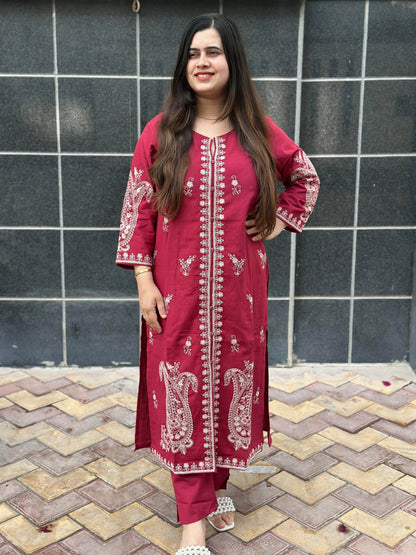 Cotton Chikankari kurta Set - Vijay Laxmi