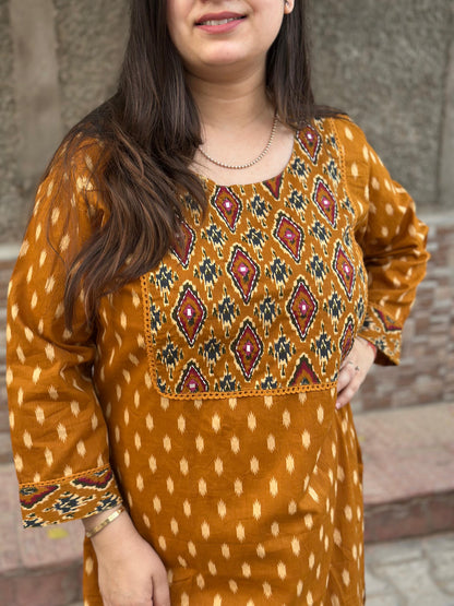 Breathable & Stylish Ikkat Cotton Kurti