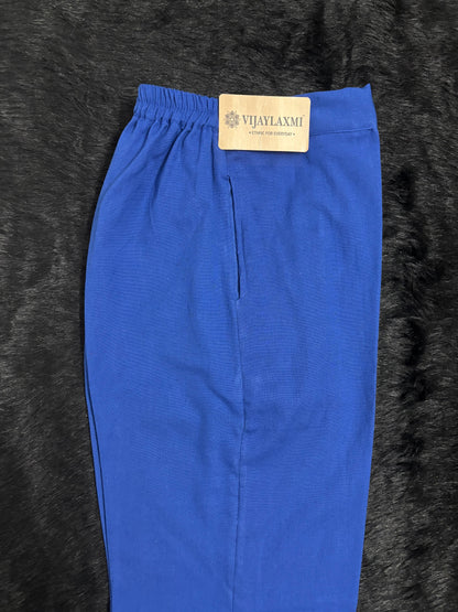 Breathable Royal Blue Cotton Pants