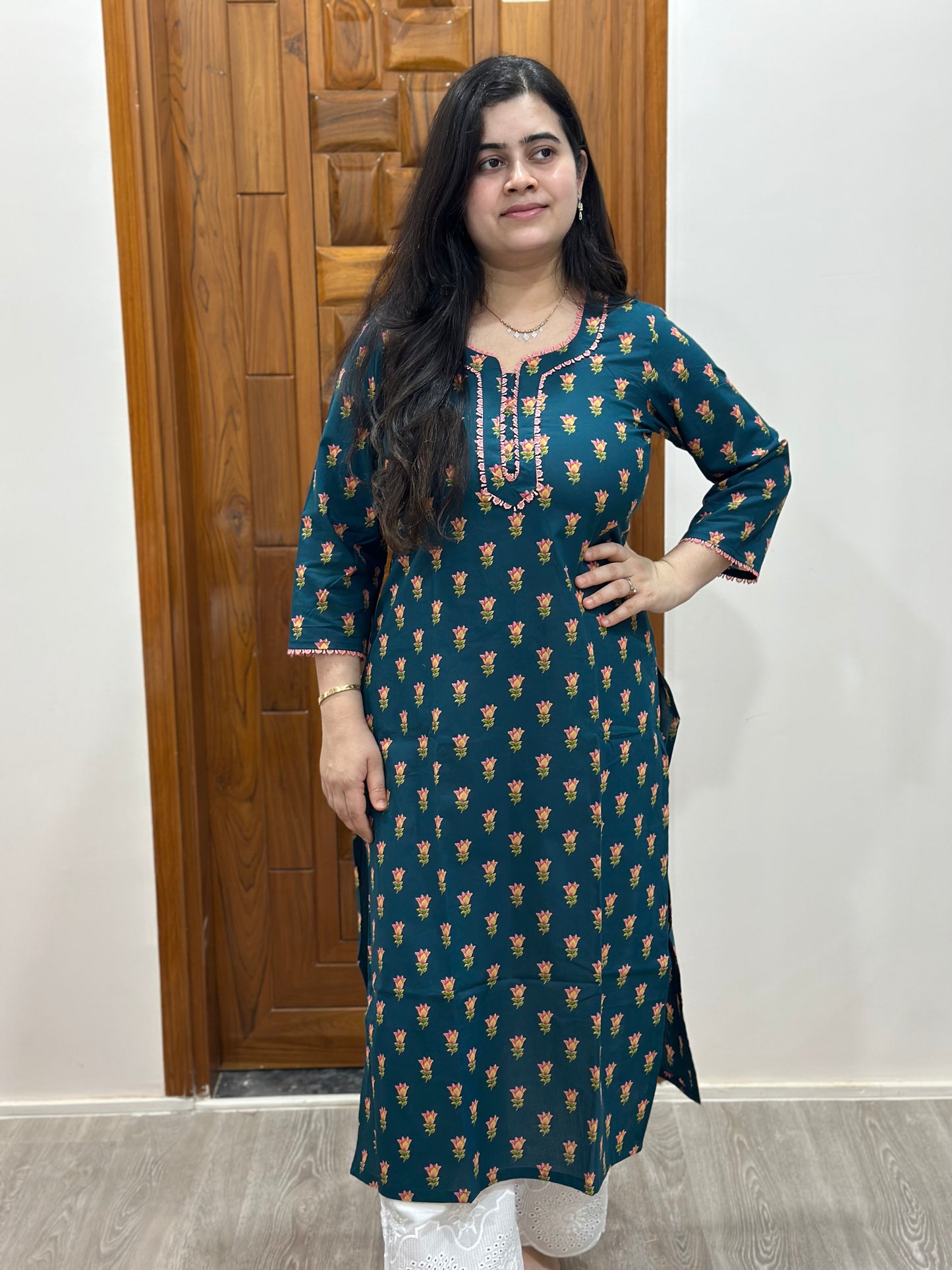 Gulmohar Cotton kurti for women floral