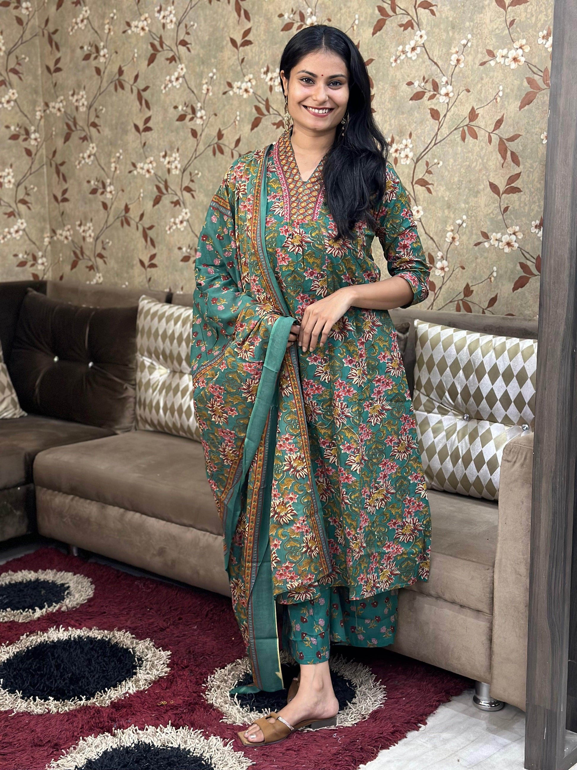 Bagru Print Cotton Suit - Vijay Laxmi