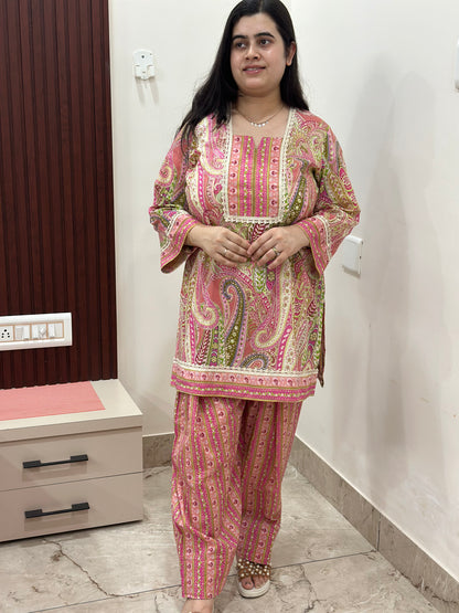 Jasmine Farshi Salwar Suit Mustard Pink
