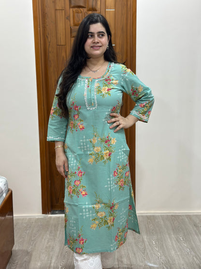 Gulmohar Cotton kurti for women floral