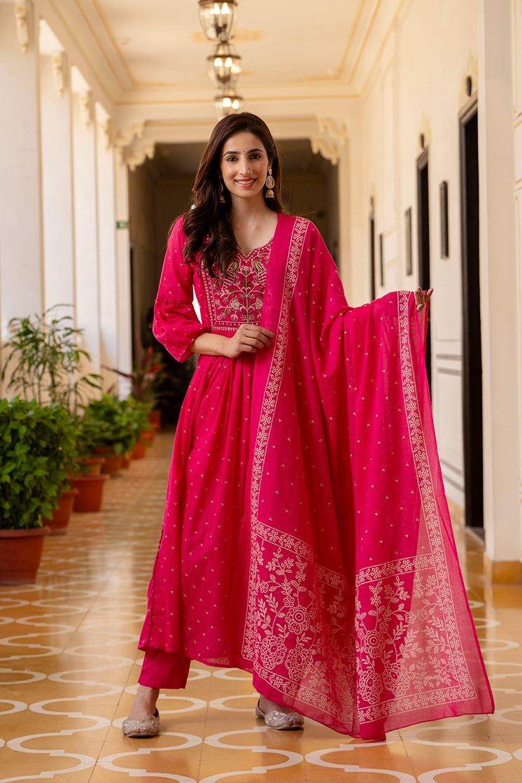 Premium Cotton Suit For Women Mul Peacock - Vijay Laxmi