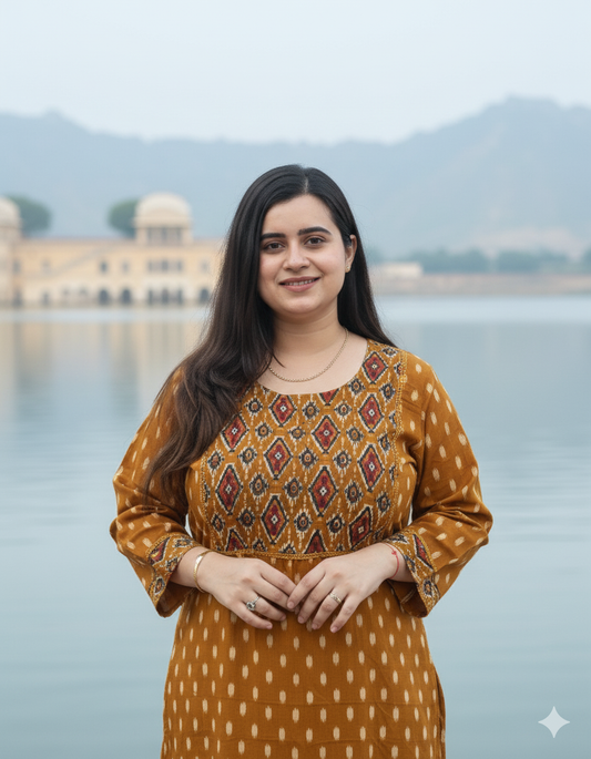 Breathable & Stylish Ikkat Cotton Kurti