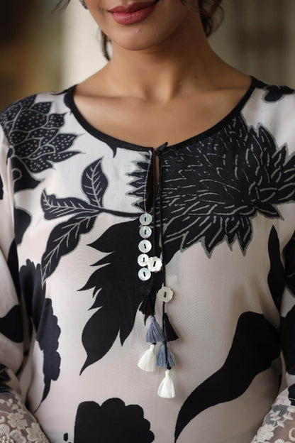 Pure Crepe Silk kurta set - Vijay Laxmi