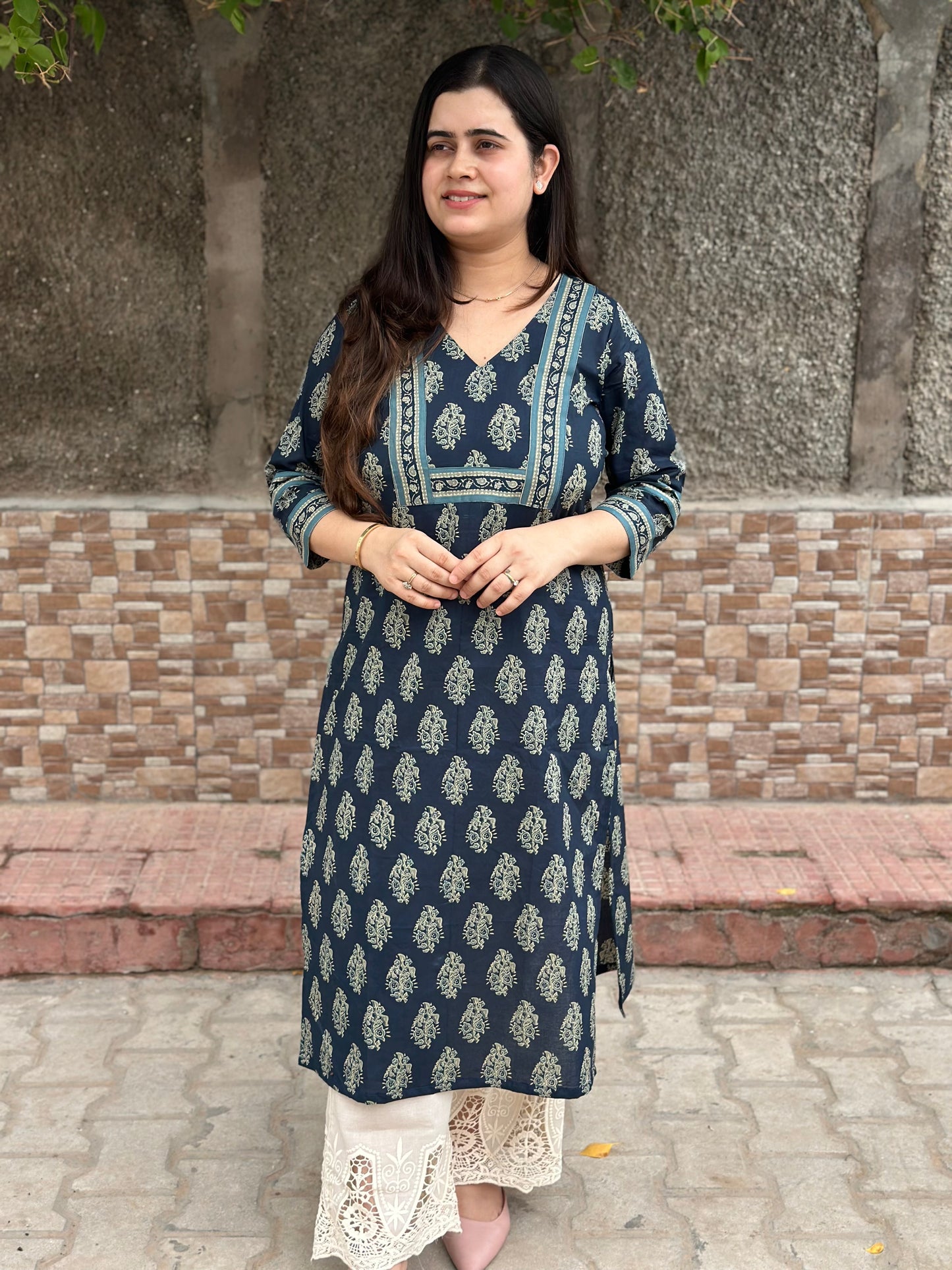 Airy Cotton Kurti For Women Indigo