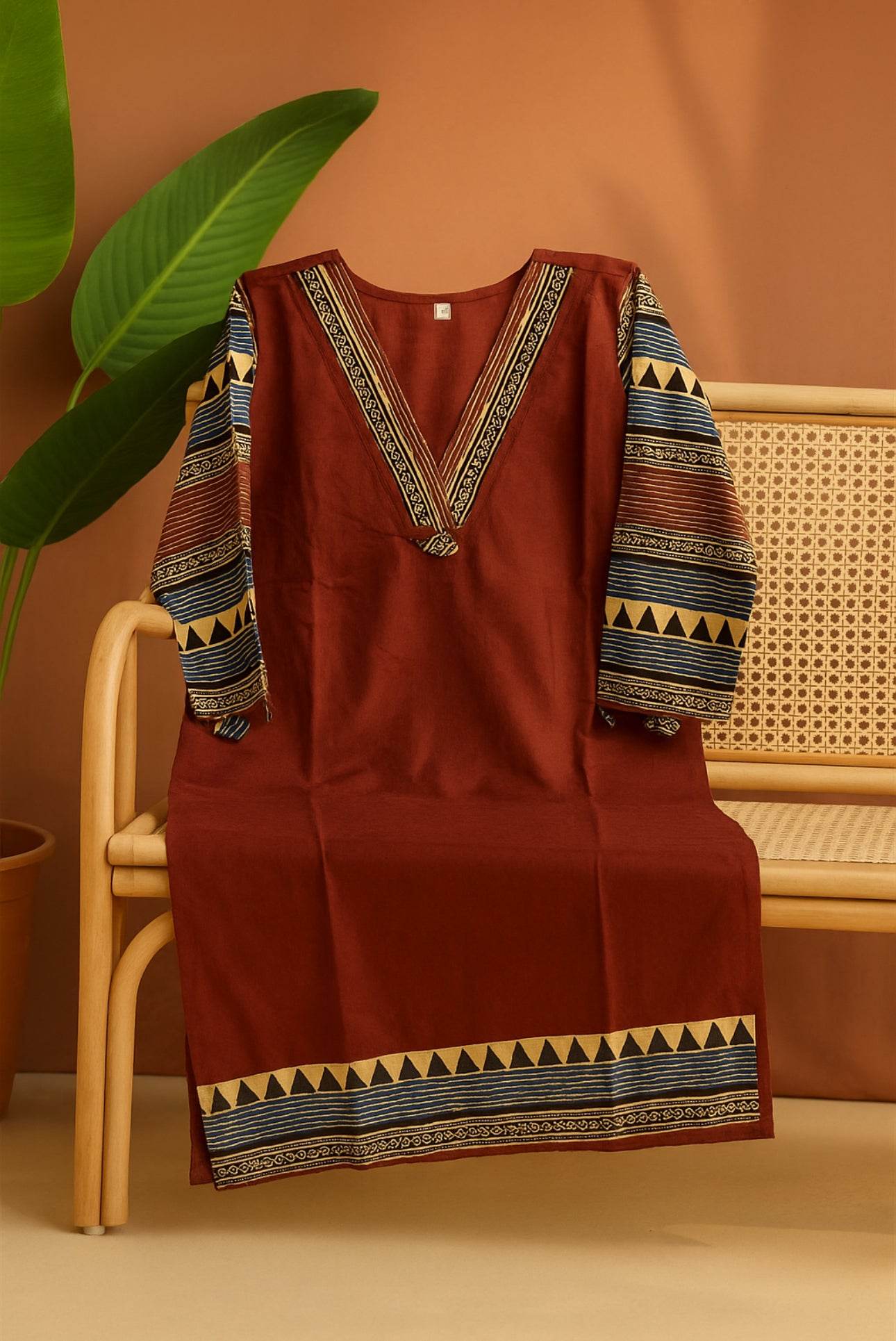 Airy Cotton Kurti for women red - Vijay Laxmi