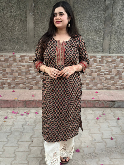 Airy Cotton Kurti for women black
