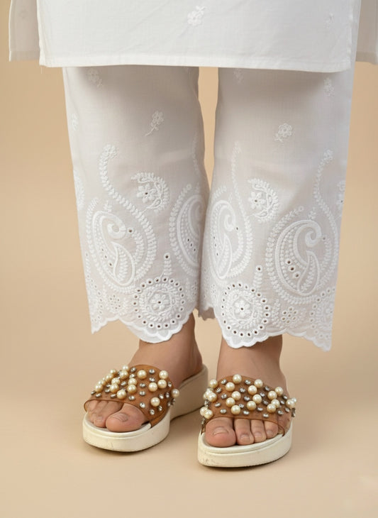 Cotton chikankari hakuba pants