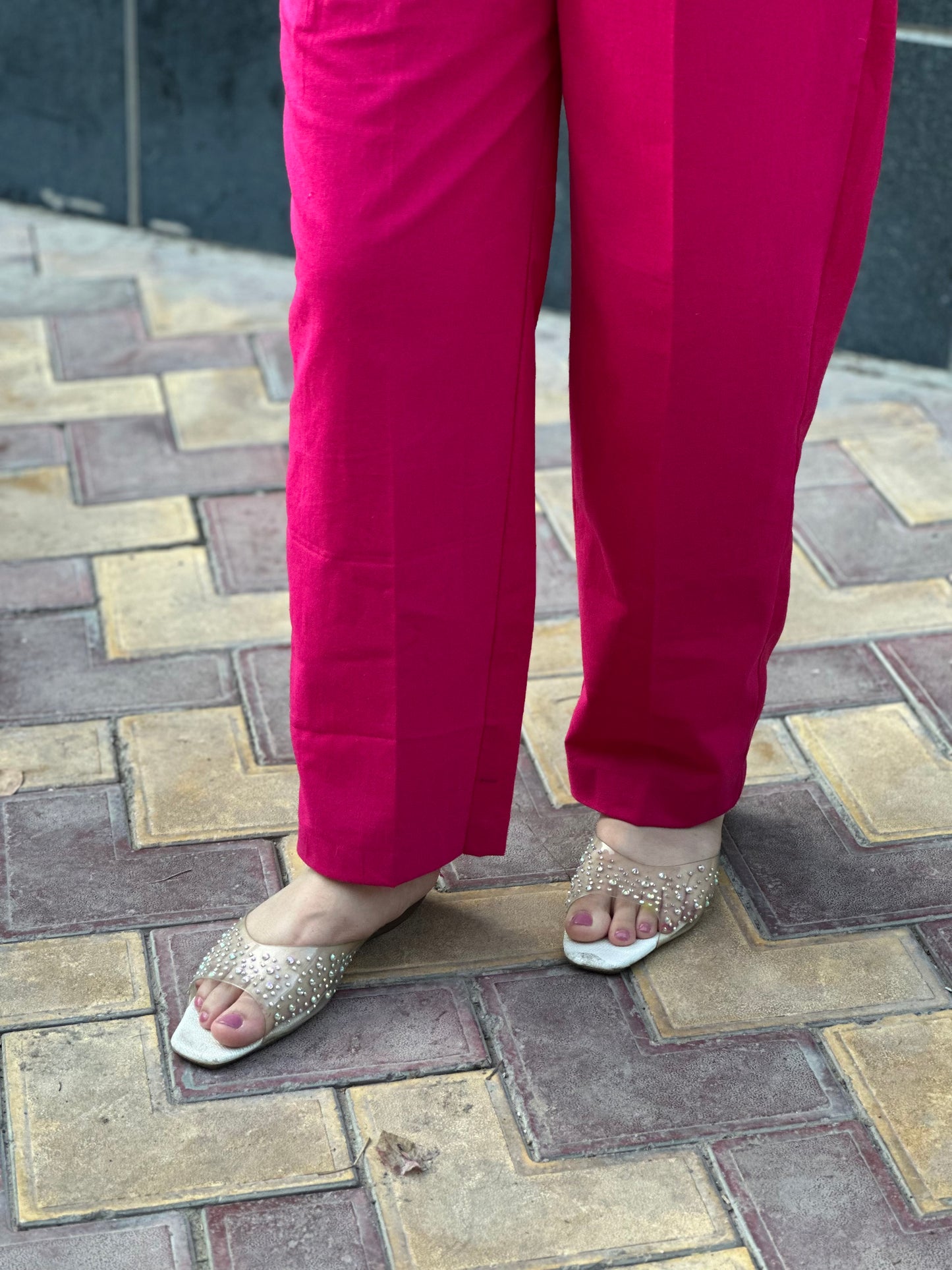 Breathable Pink Cotton Pants