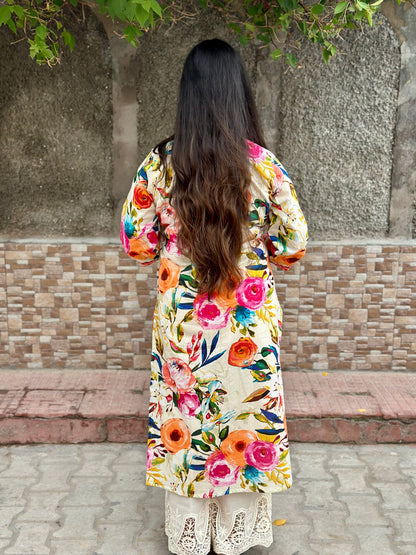 Breathable & Stylish Floral Cotton Kurti