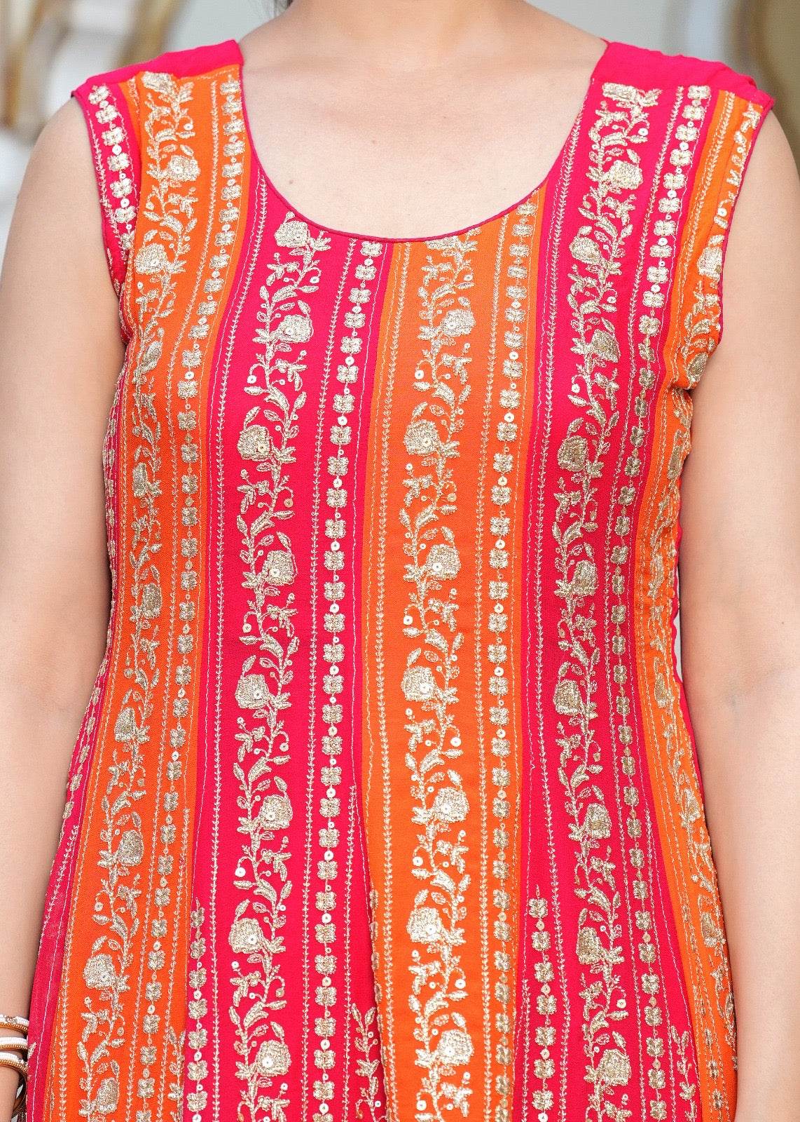 Dola Silk Peplum Suit with Sharara - Vijay Laxmi