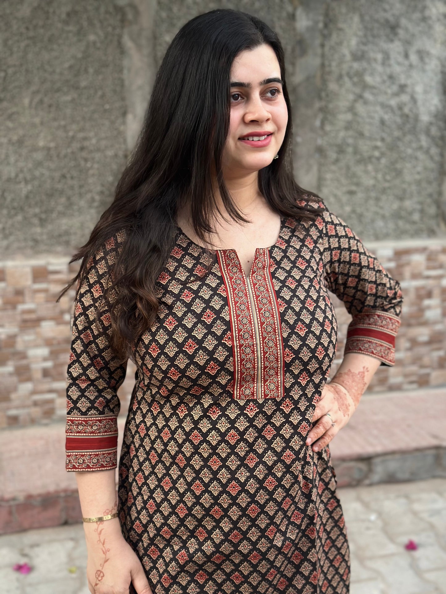 Airy Cotton Kurti for women black