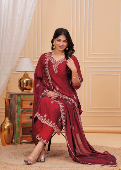 Maharani Dola Silk Suit - Vijay Laxmi