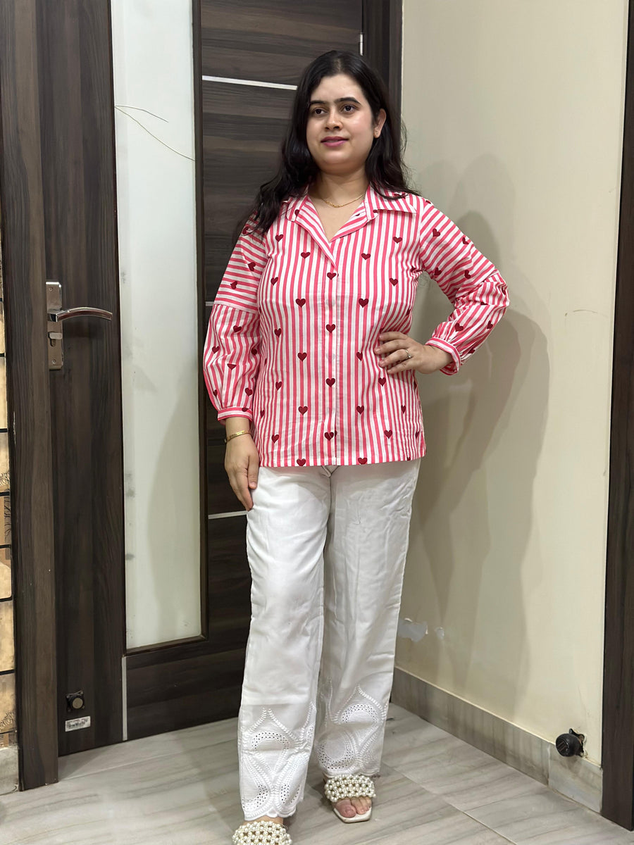 Pure cotton strips shirt