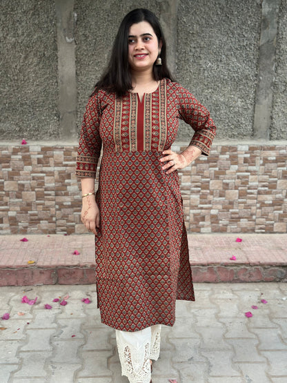 Airy Cotton Kurti for women Ajrakh
