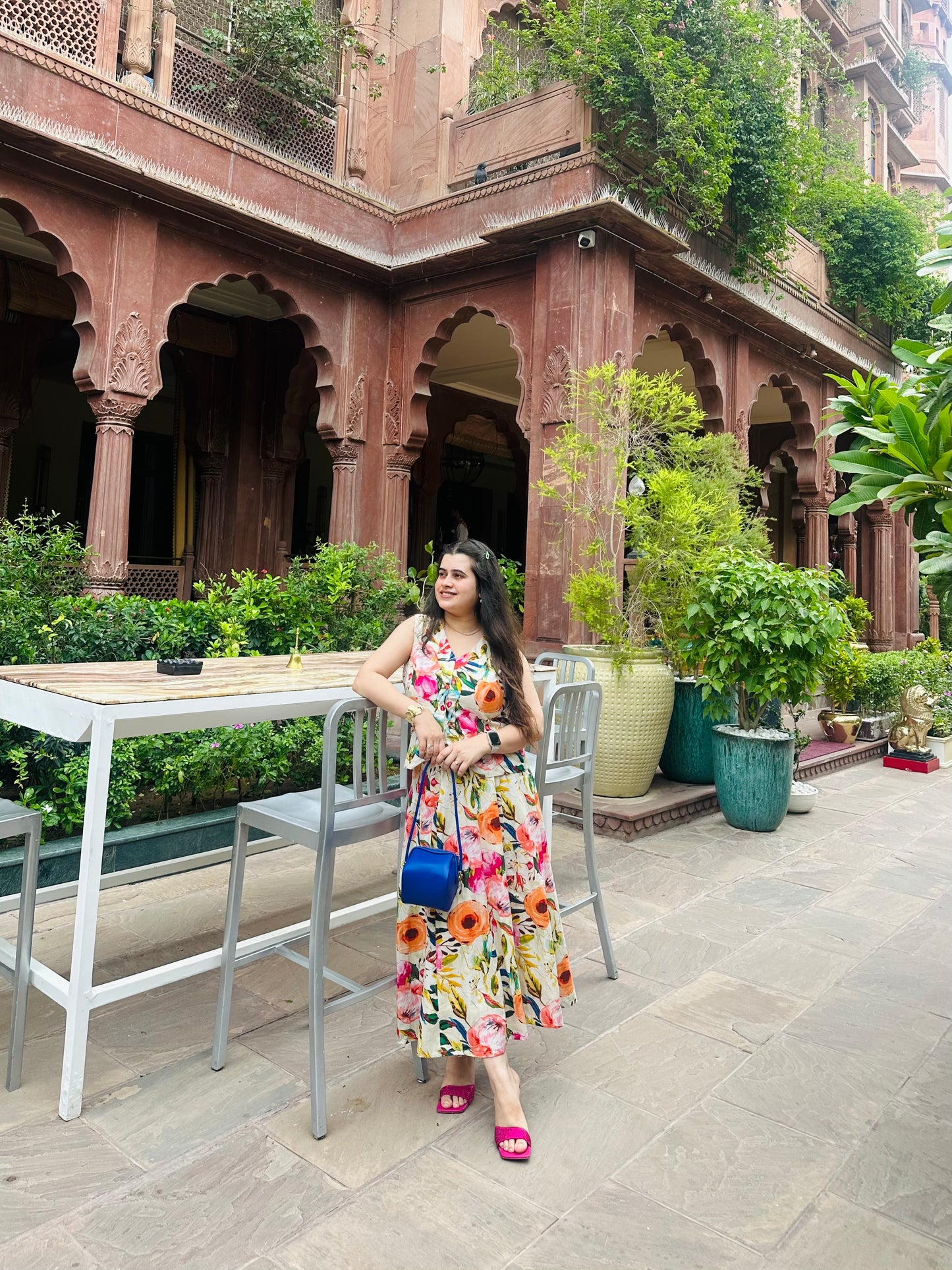 Floral Cotton Jacket Top & Maxi Skirt Set With Lining- Summer Floral Two-Piece