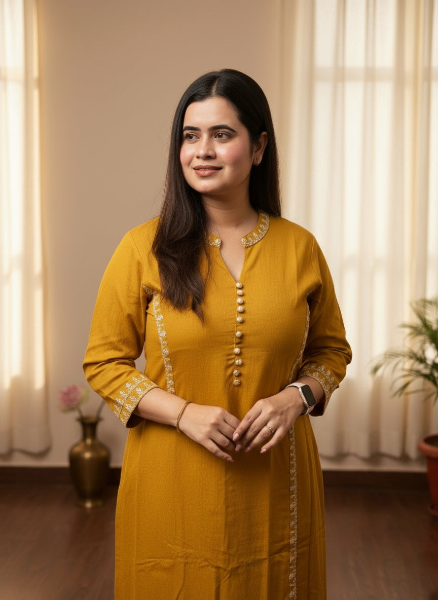 Cotton kurta set with pants