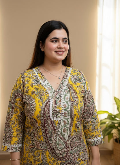 Cotton kalamkari kurta set for women