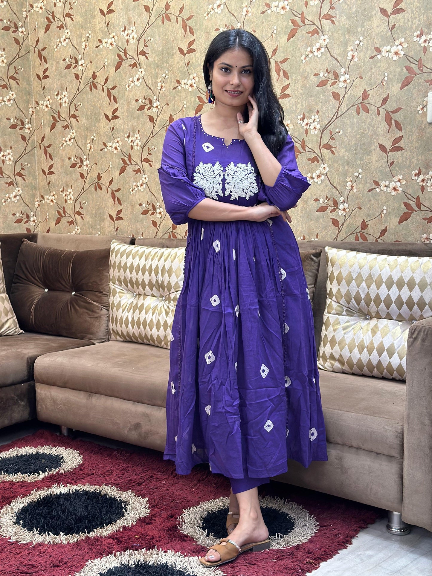 Premium Mul Cotton Kurta Set For Women Deep Purple