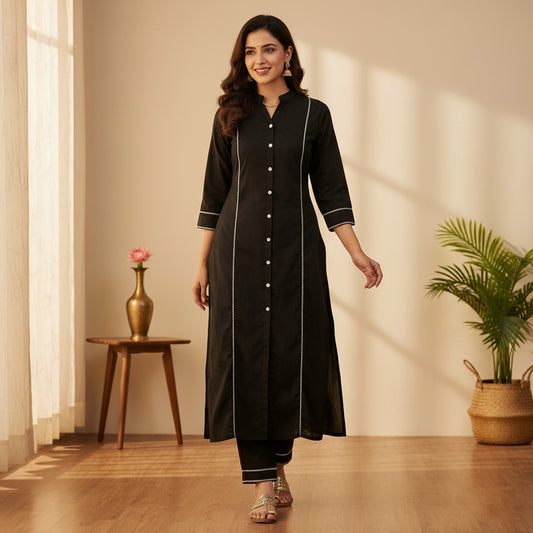 Cotton kurta set with pants