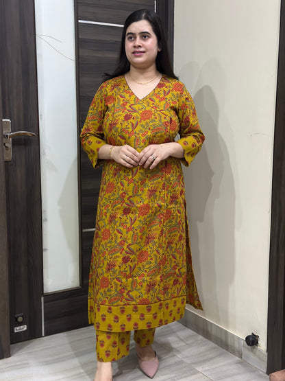 Mehar premium cotton Kurta & Pant mustard