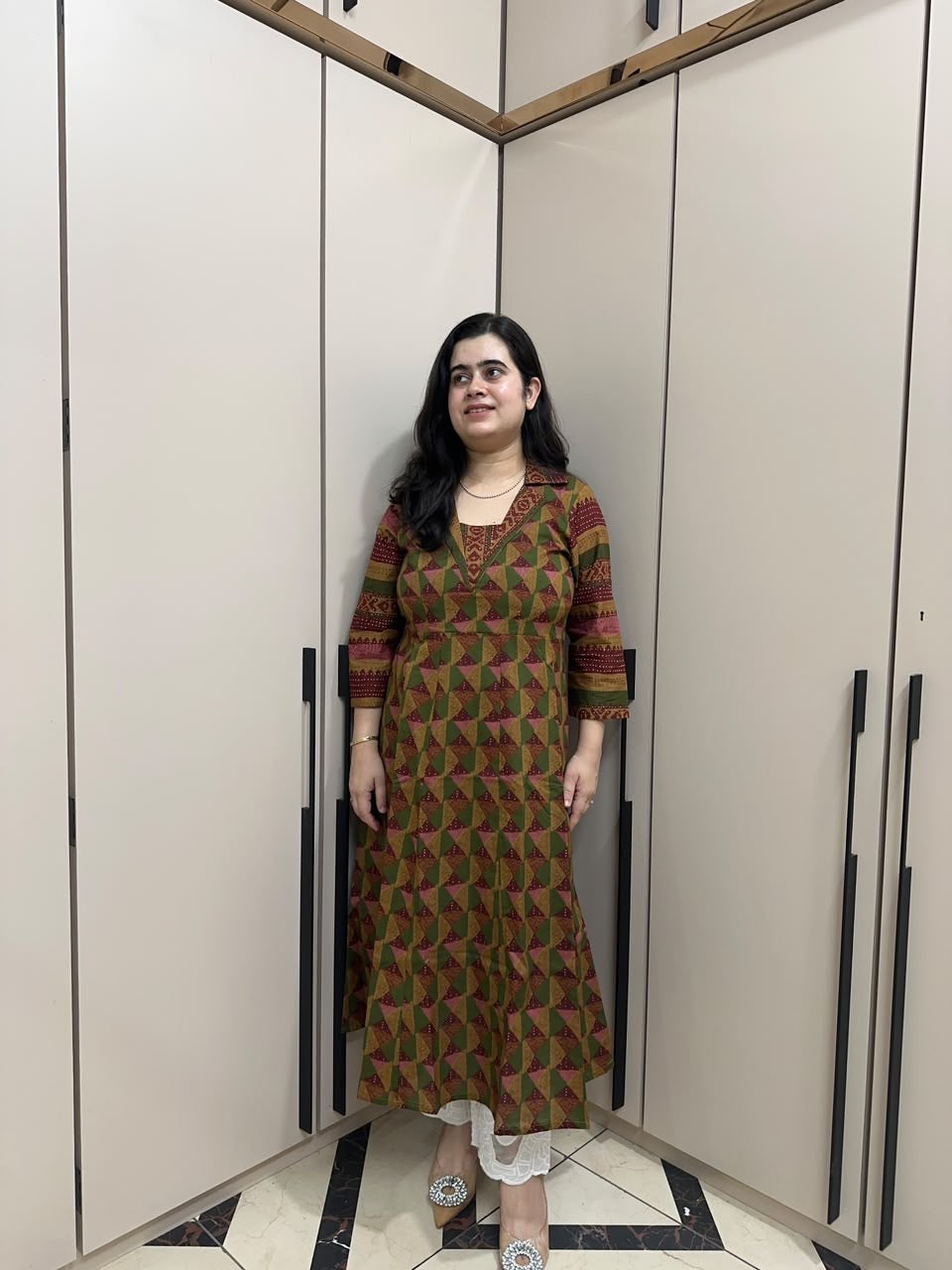 Sunehri pure cotton kurti for women copper