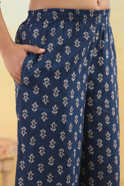 Ajrakh Printed Cotton Suit For Women - Vijay Laxmi