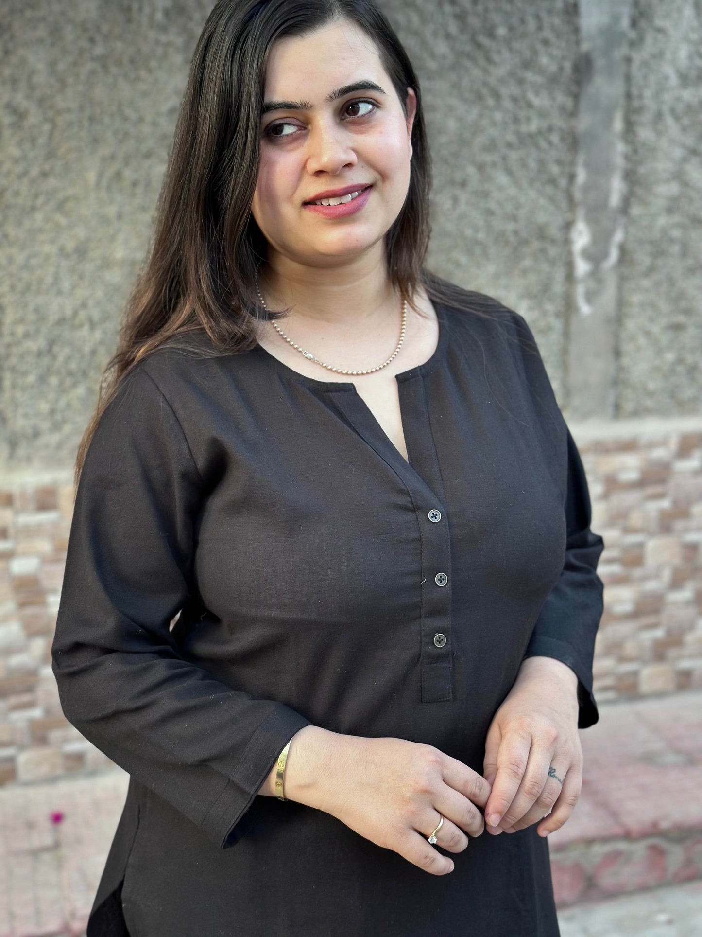 Airy Linen Long Kurta - Vijay Laxmi