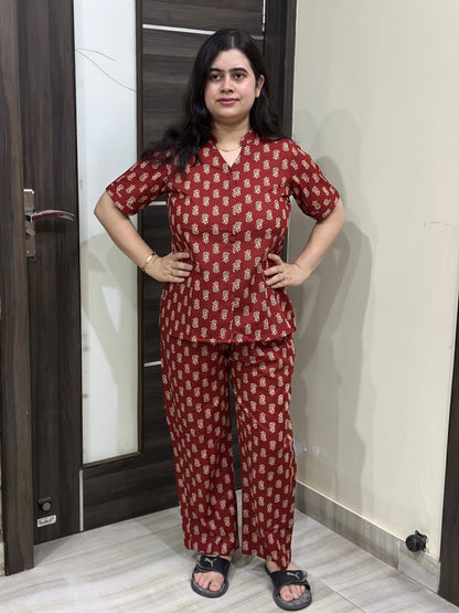 Noor Premium cotton night wear cord set