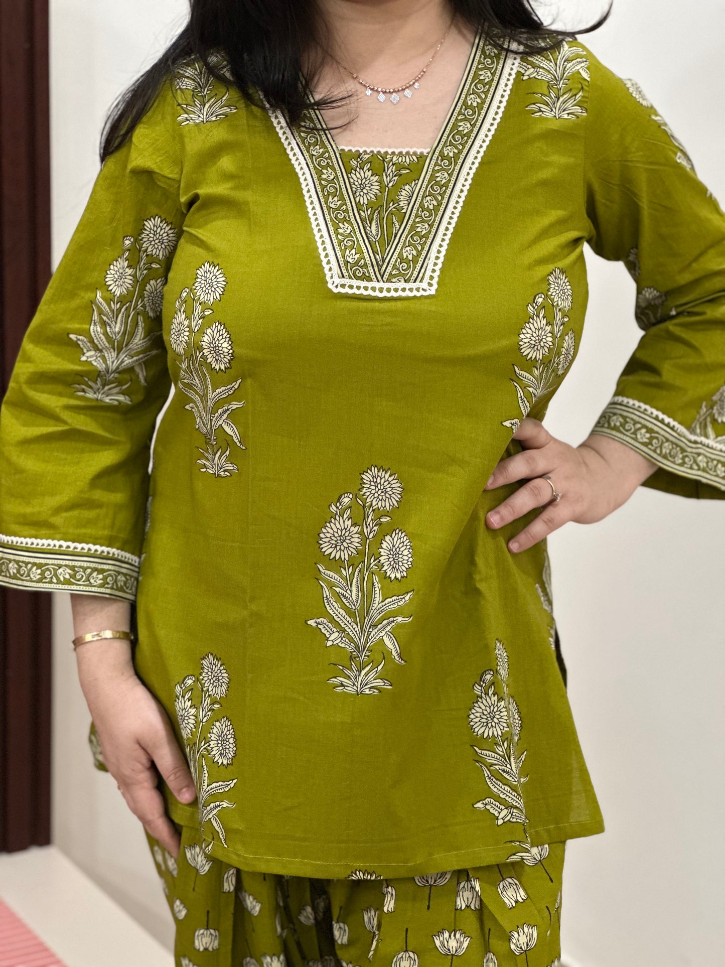 Jasmine Farshi Salwar Suit Mustard Green
